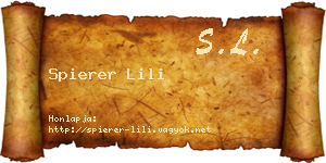 Spierer Lili névjegykártya